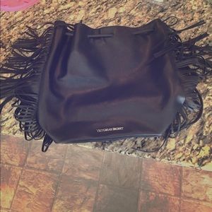 Victoria Secret Black Fringe Backpack