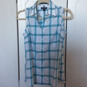 Sleeveless button down blouse