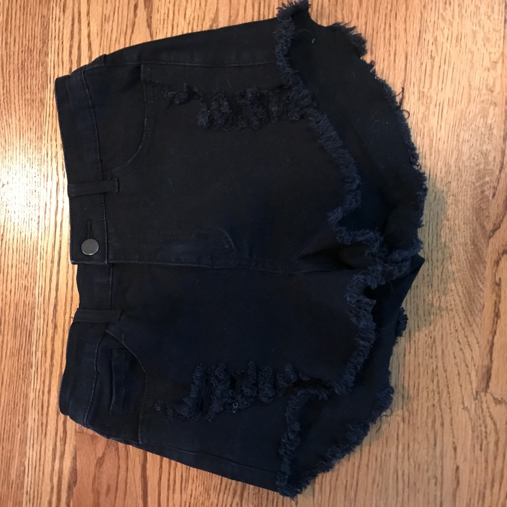Brandy Melville Black High-Waisted Jean Shorts