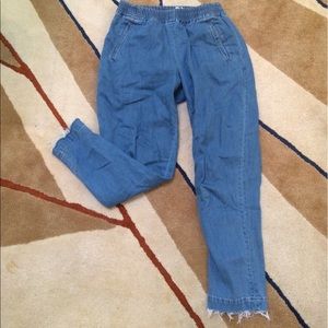 High-Waisted Frayed Ends ASOS Jeans