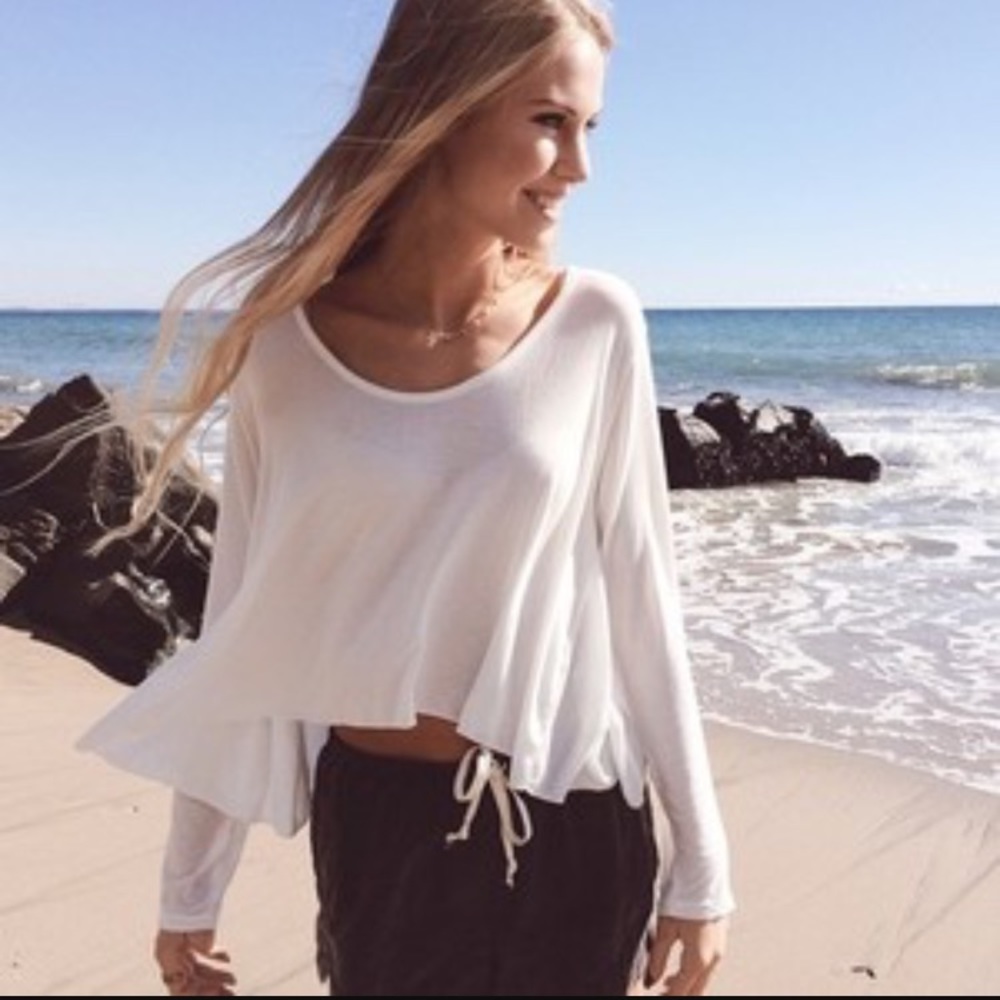 Brandy Melville white priscilla top