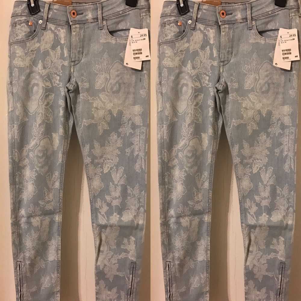 H&M floral jeans