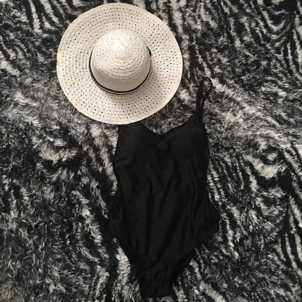 Black one piece swimsuit!