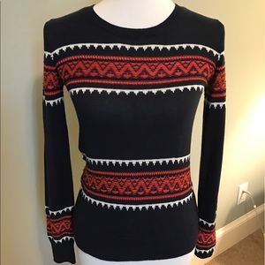 Mossimo Sweater, orange and navy blue