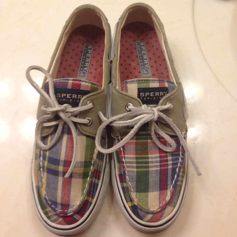 Sperry Top sider boat shoes size 6 1/2 plaid