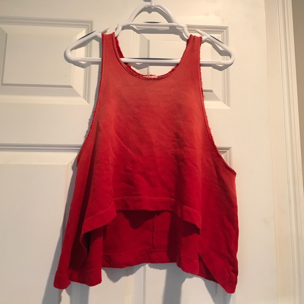 Red Hombre Frayed Cropped Tank