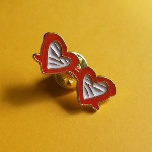 Heart-shaped sunglasses enamel pin