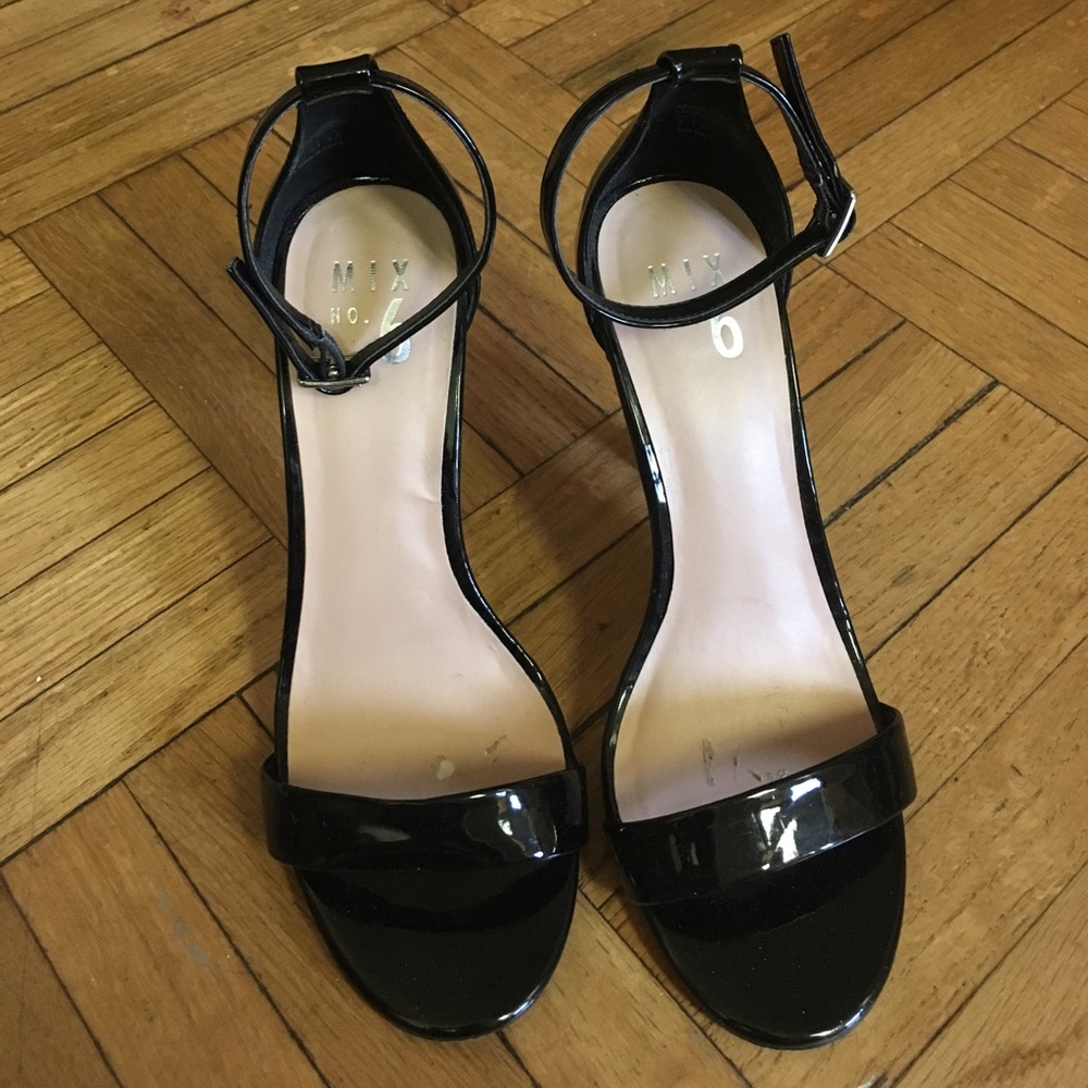 Strapped black heels