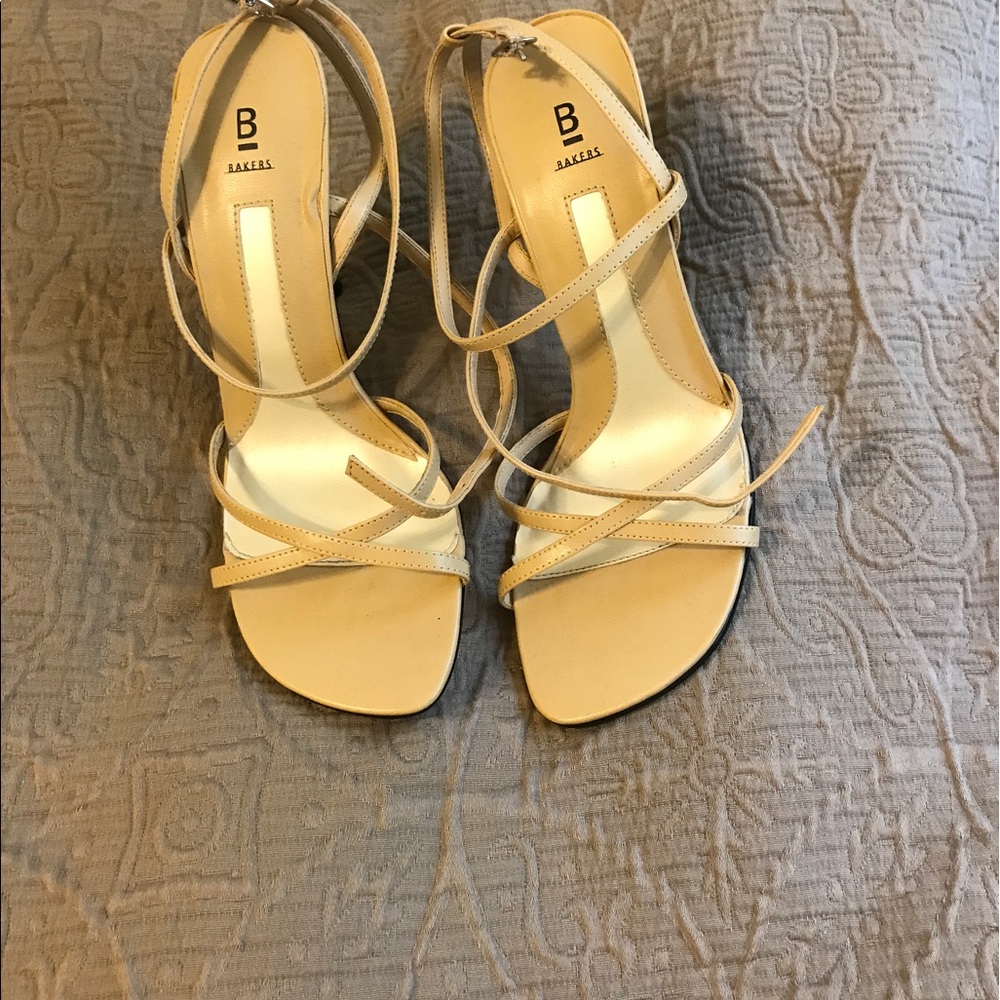 Strappy nude heels from Bakers