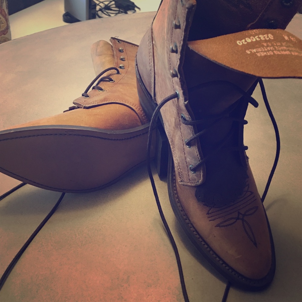 Genuine leather cowboy boots