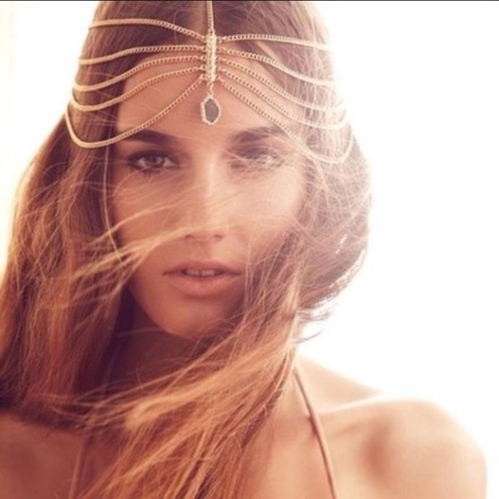 BCBG MaxAzria multi chain head piece