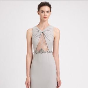 Gorgeous Badgley Mischka jeweled lace inset gown.