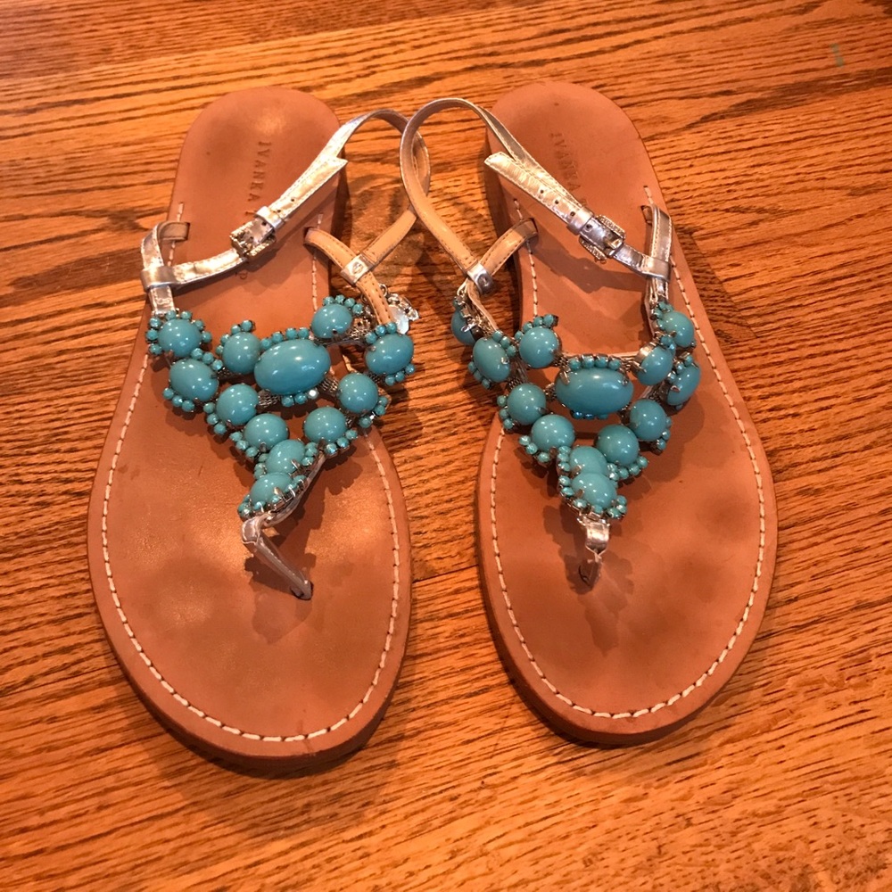 Turquoise Beaded Sandals