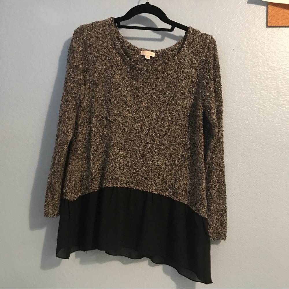 sweater w sheer detail on bottom