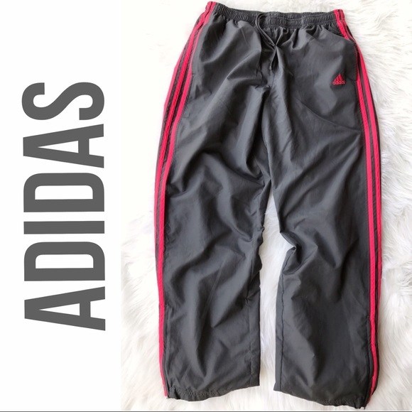 adidas Pants - Adidas Gray & Coral Pink Track Pants L