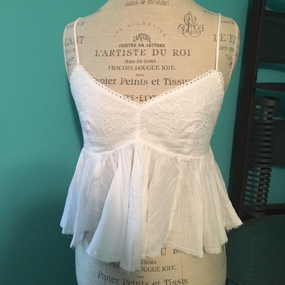 aerie white crop top