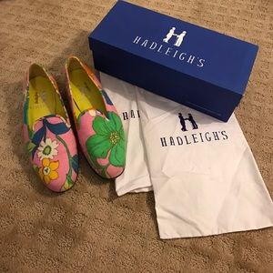 Hadleigh's Floral Cashmere Slipper Size 8 LIKE NEW