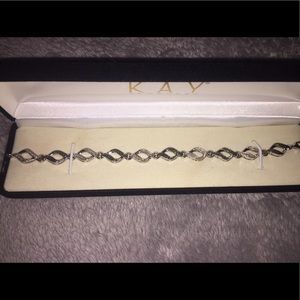 Black and white diamond bracelet.