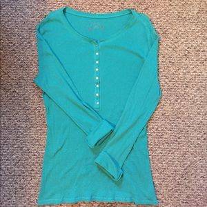 Teal Waffle Knit Long Sleeve