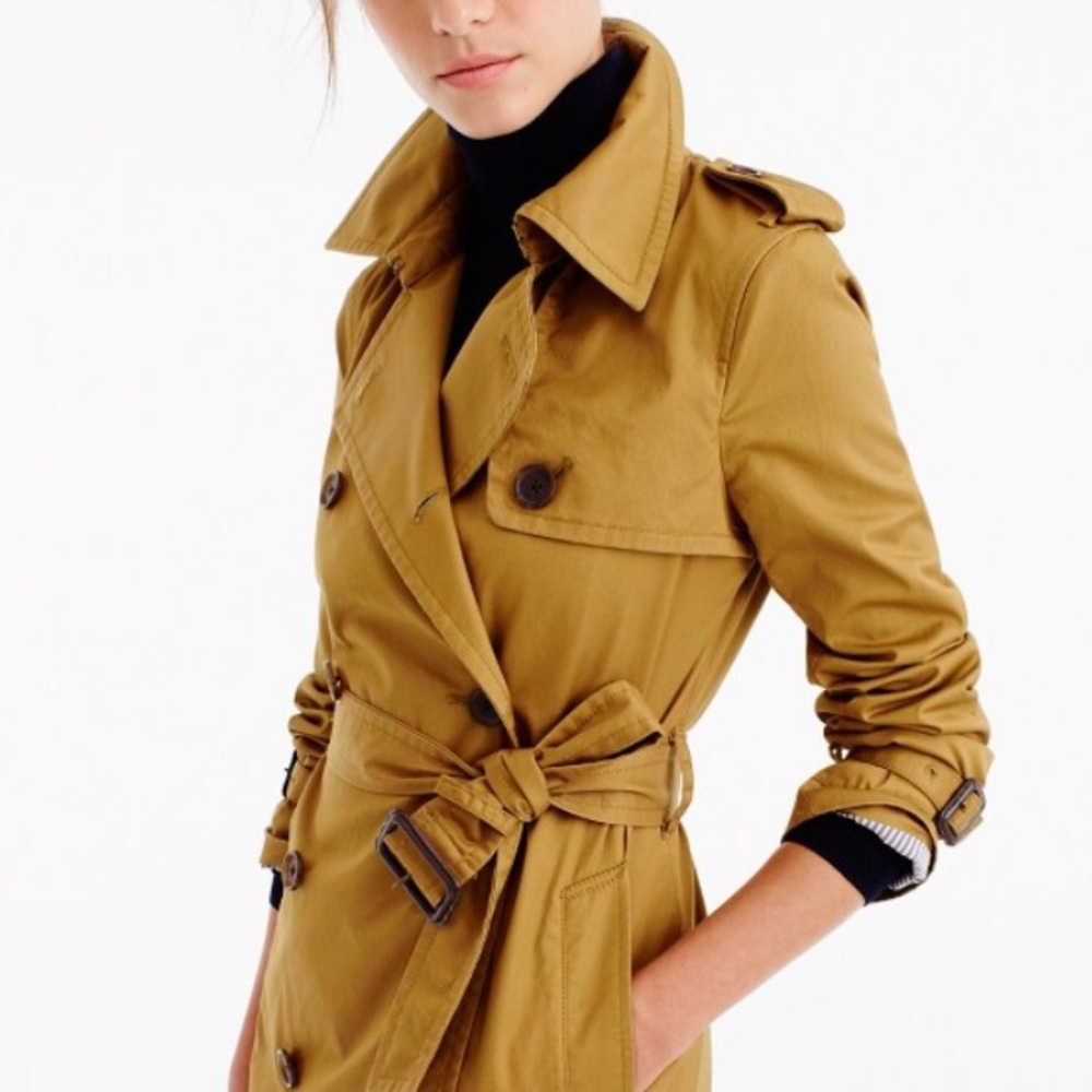 Stunning J. Crew city trench coat jacket sz 8 med