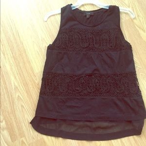 J. Crew Black Lace Tank