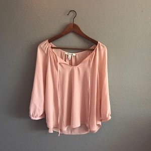 forever 21 light nude blouse.