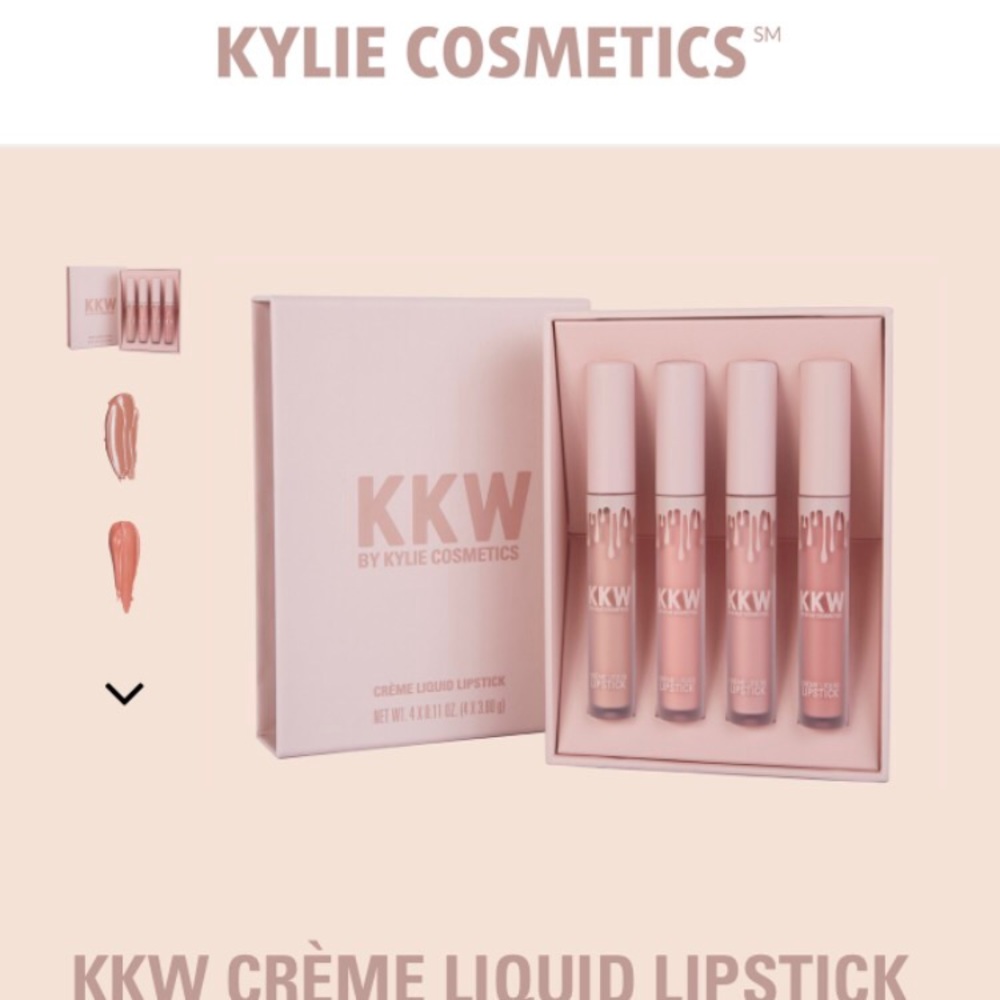 KKW set of 4 nude liquid lipsticks. Brand new.