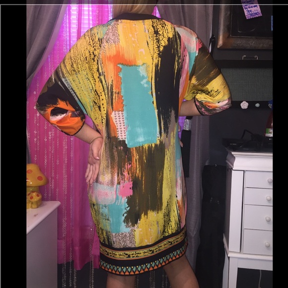 SOLD‼️🌅 Gorgeous Watercolor Cold Dress 🌅 - Picture 2 of 6