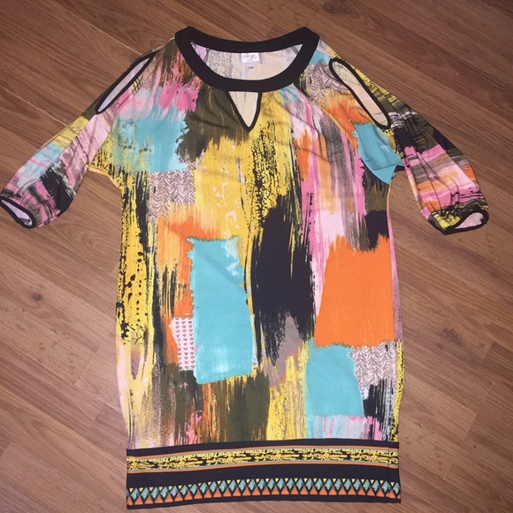 SOLD‼️🌅 Gorgeous Watercolor Cold Dress 🌅 - Picture 3 of 6