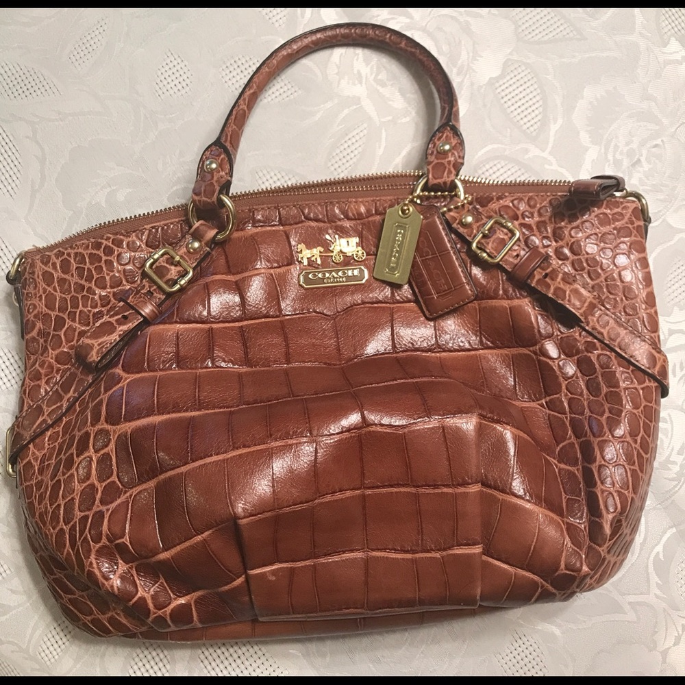 Croc Embossed Coach Bag