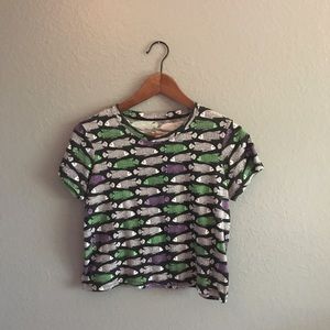 aeropostale fish pattern crop top.