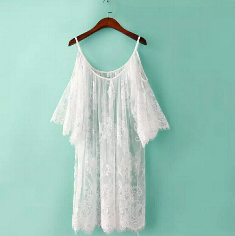 white Beach summer bikini cover up dress