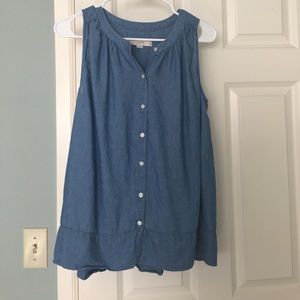 Sleeveless LOFT Chambray Top