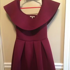 Burgundy off the shoulder dress