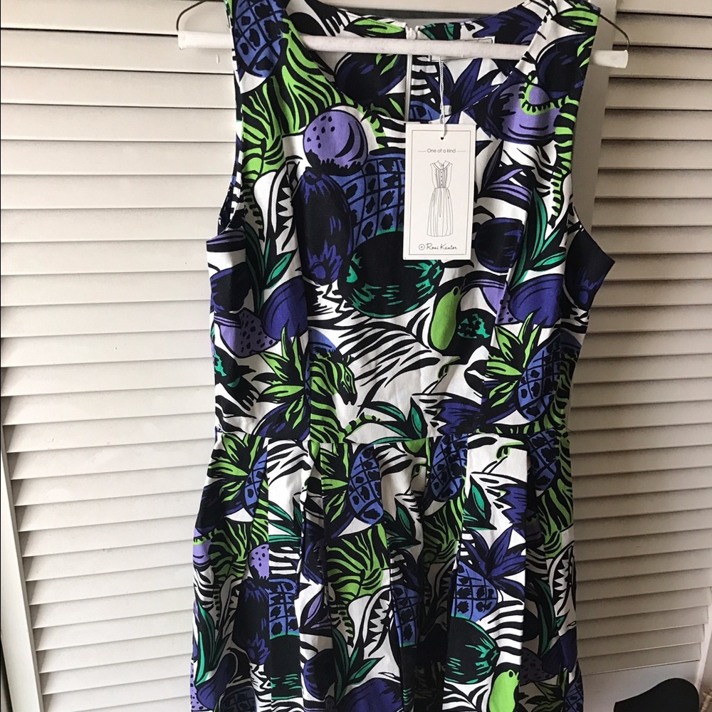 Vintage inspired dress with colorful pattern