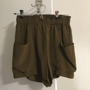 Aritzia Wilfred high waisted silk shorts