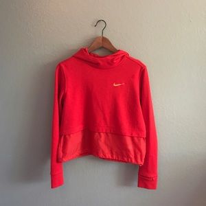 nike red cropped sweatshirt.