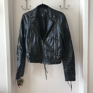 Black vegan leather jacket