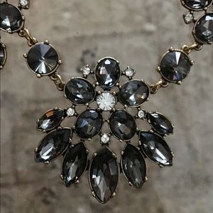 Mixed metal + crystal statement necklace