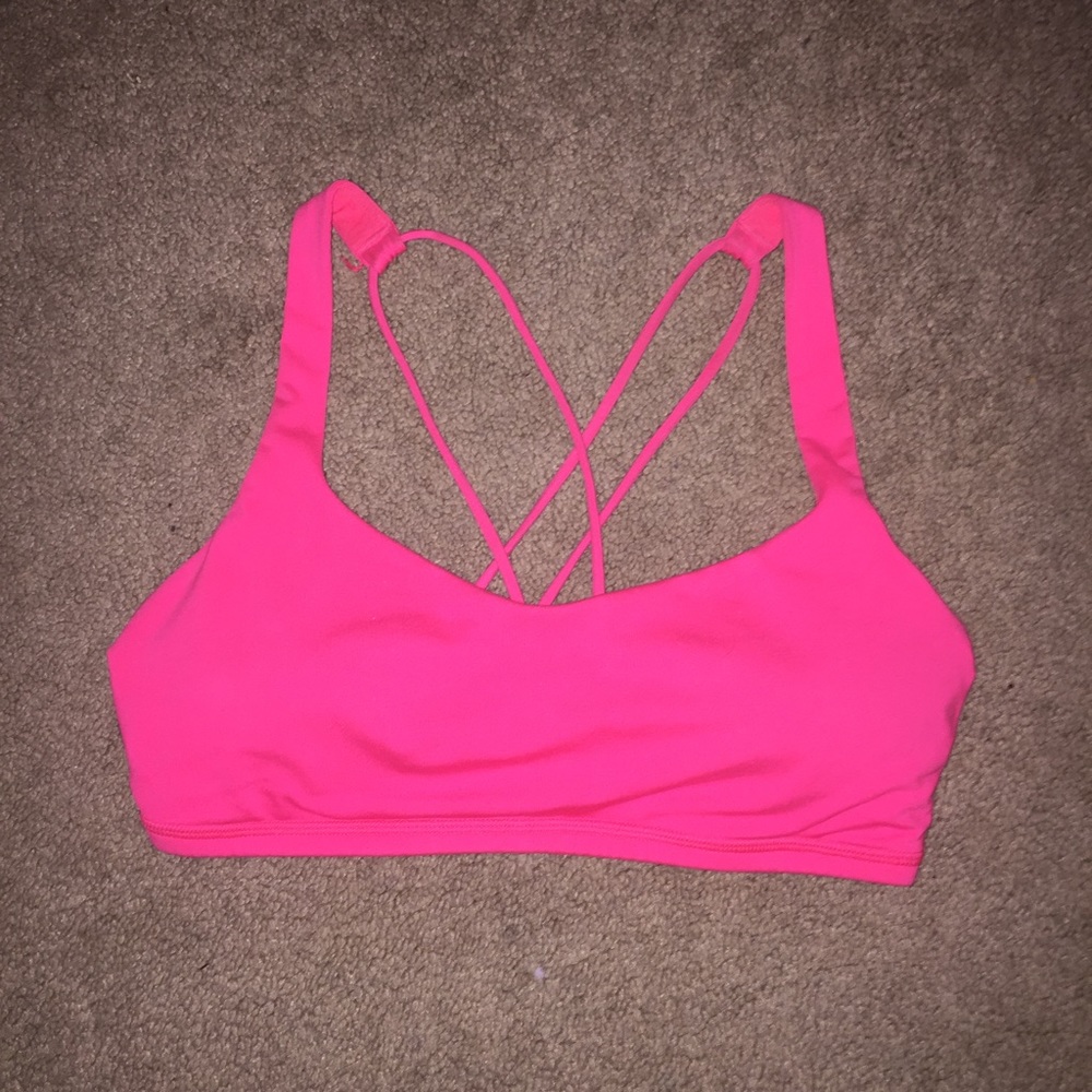Hot pink lululemon sports bra