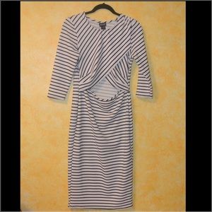 Stripped midi dress