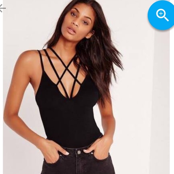 Missguided Tops - Missguided BNWT strapped black bodysuit