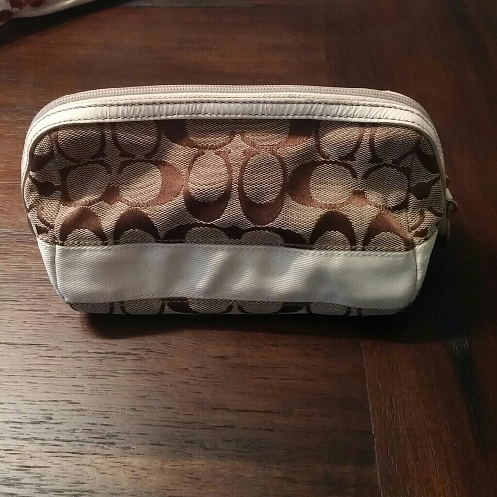 Coach signature cosmetic bag