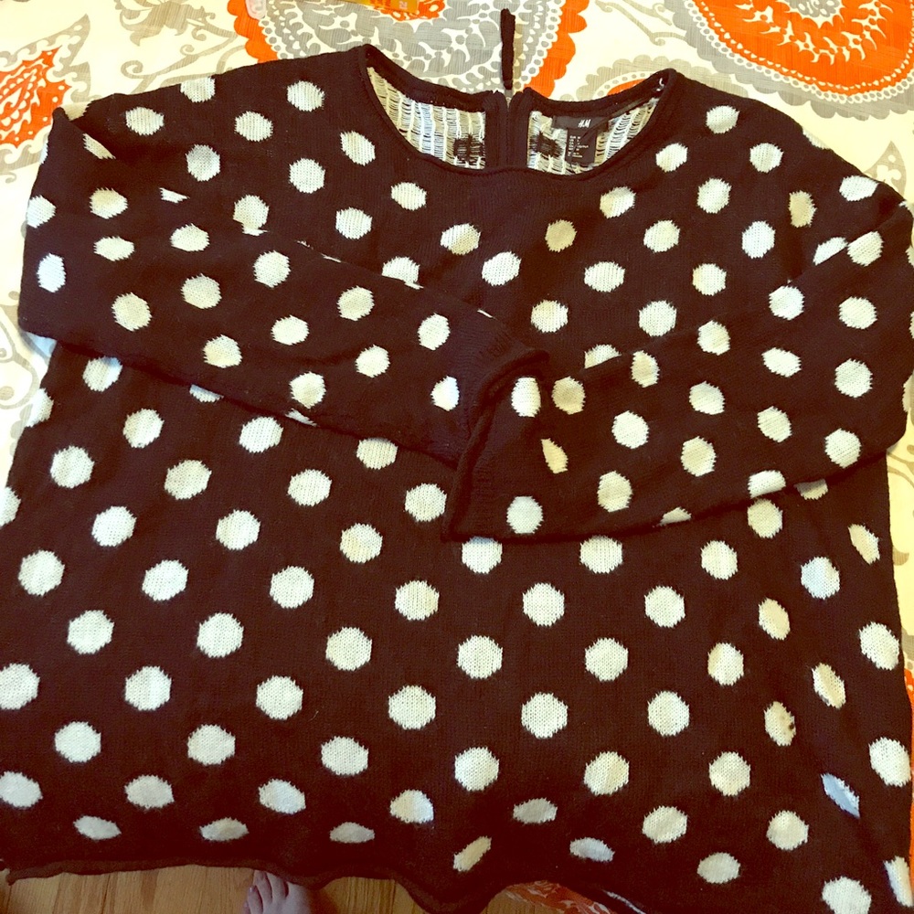 Black and white polka dot sweater