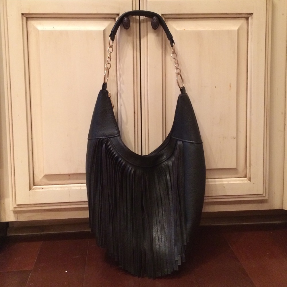 Black fringe purse