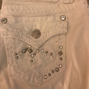 Miss me white bootcut jeans