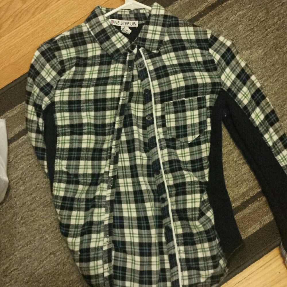 Green plaid button up