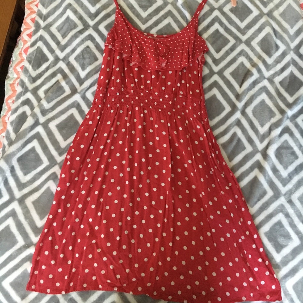 Hot pink polka dot dress
