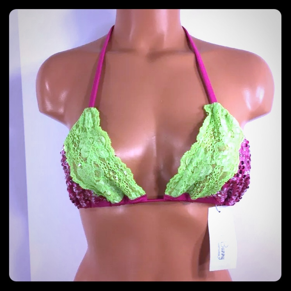 🎉OFFERS, OK! Beach bunny lace and sequin top👙🎀