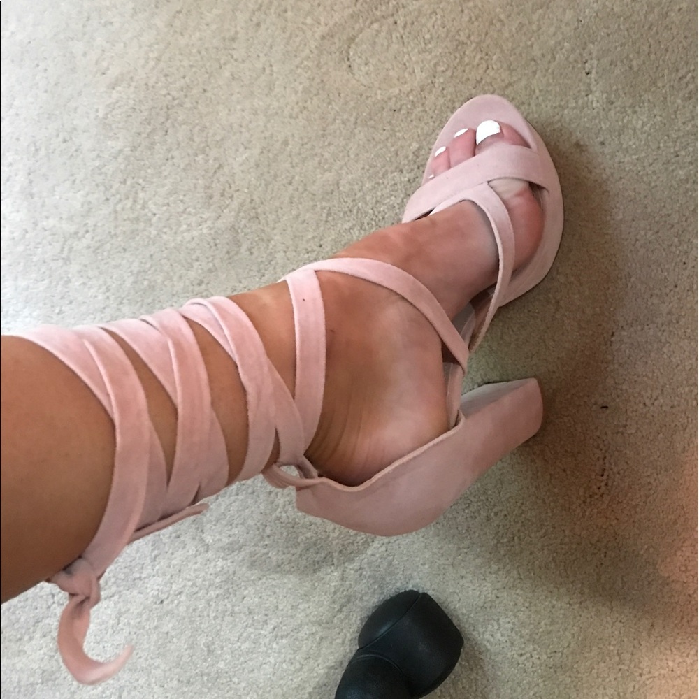 Strappy Light Pink Heels